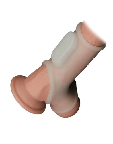 LoveToy Vibrating Silk Knights Ring - гладка стимулююча вібронасадка на член, 12 см (білий) - купити в Києві, Україні